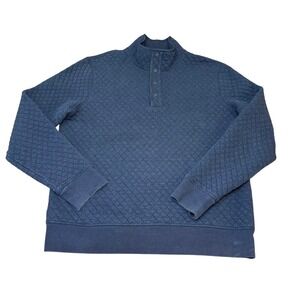 Jack‎ Spade New York Mens Quilted Pullover Button Mock Neck Sweater L/G Blue